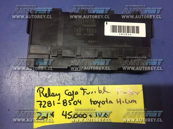 Caja fusibles relay motor 7281-8504 Toyota Hilux 2014 $25.000 más iva