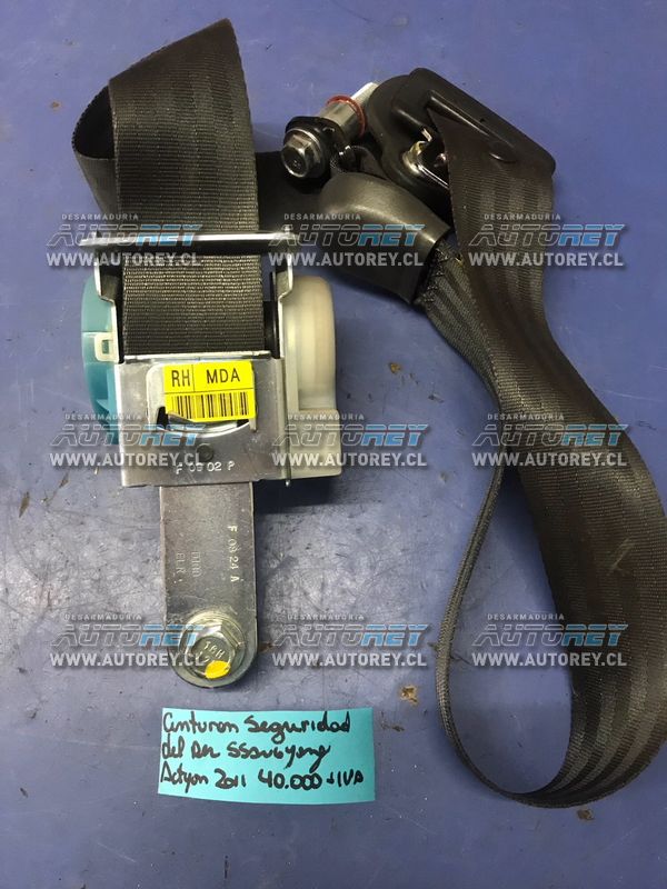 Cinturon seguridad delantero derecho Ssangyong Actyon 2007 al 2012 $25.000 mas iva