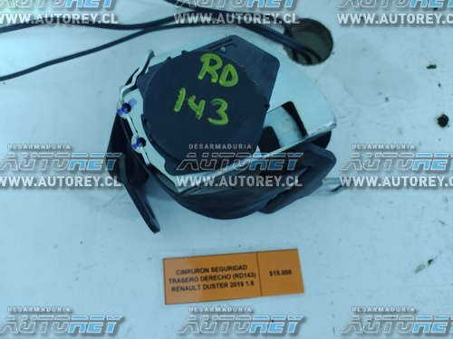 Cinturon Seguridad Trasero Derecho (RD143) Renault Duster 2019 1.6 $15.000 + IVA