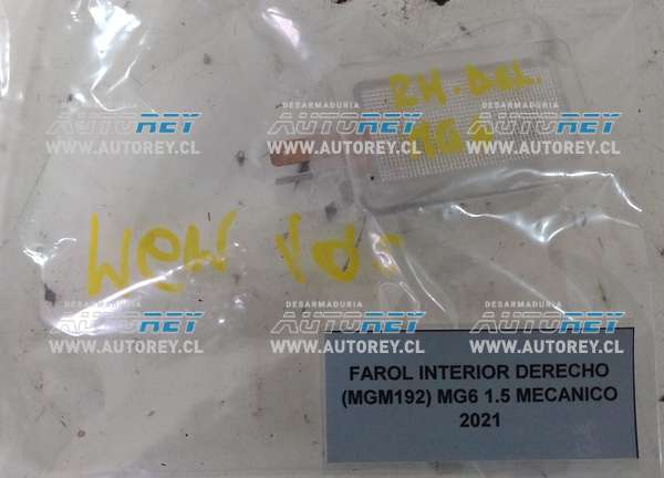 Farol Interior Derecho (MGM192) MG6 1.5 Mecánico 2021 $10.000 + IVA