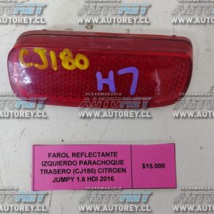 Farol Reflectante Izquierdo Parachoque Trasero (CJ180) Citroen Jumpy 1.6 HDI 2016 $10.000 + IVA