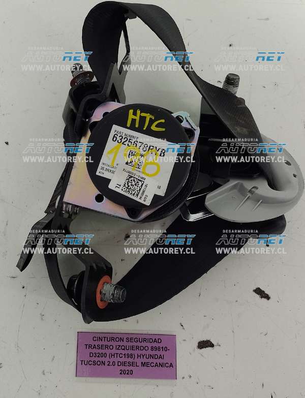 Cinturon Seguridad Trasero Izquierdo 89810-D3200 (HTC198) Hyundai Tucson 2.0 Diesel Mecánica 2020 $20.000 + IVA