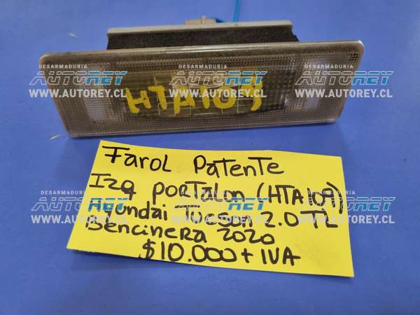 Farol Patente Izquierdo Portalon (HTA109) Hyundai Tucson 2.0 2020 $ 10.000 más iva