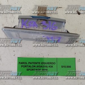 Farol Patente Izquierdo Portalón (KSA316) Kia Sportage 2018 $10.000 + IVA