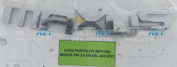 Logo Portalón (MTD140) Maxus T60 2.0 Diesel 4×4 2023 $5.000 + IVA