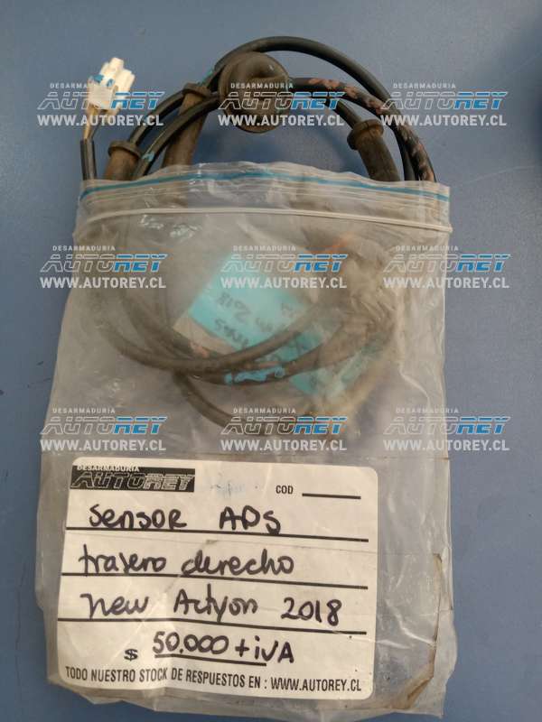 Sensor ABS trasero derecho new actyon 2018 2 pines 50.000 más IVA