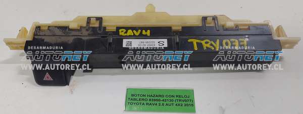 Botón Hazard Con Reloj Tablero 83950-42130 (TRV077) Toyota RAV4 2.5 AUT 4×2 2015