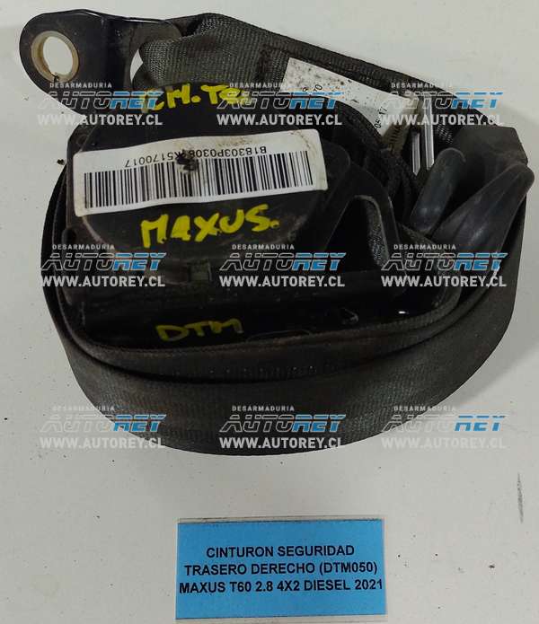 Cinturon Seguridad Trasero Derecho (DTM050) Maxus T60 2.8 4×2 Diesel 2021