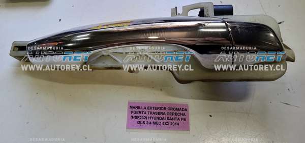 Manilla Exterior Cromada Puerta Trasera Derecha (HSF232) Hyundai Santa Fe GLS 2.4 MEC 4×2 2014