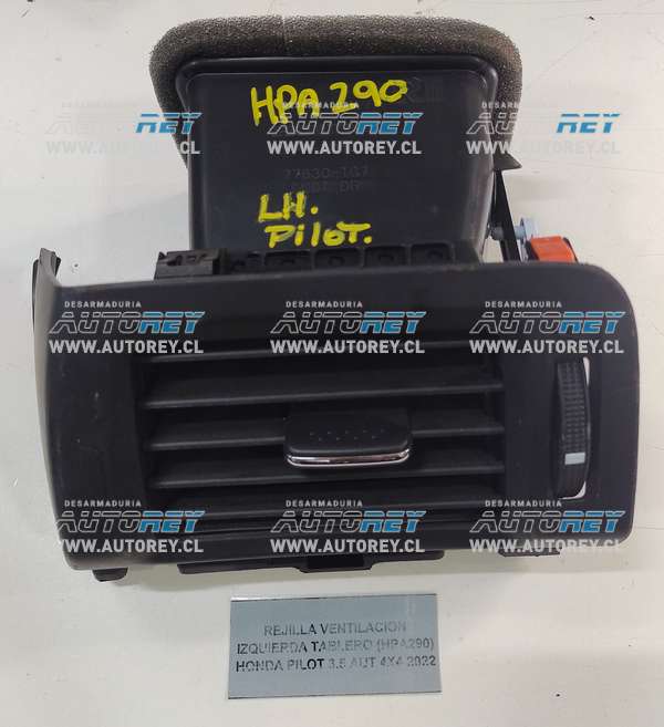Rejilla Ventilación Izquierda Tablero (HPA290) Honda Pilot 3.5 AUT 4×4 2022