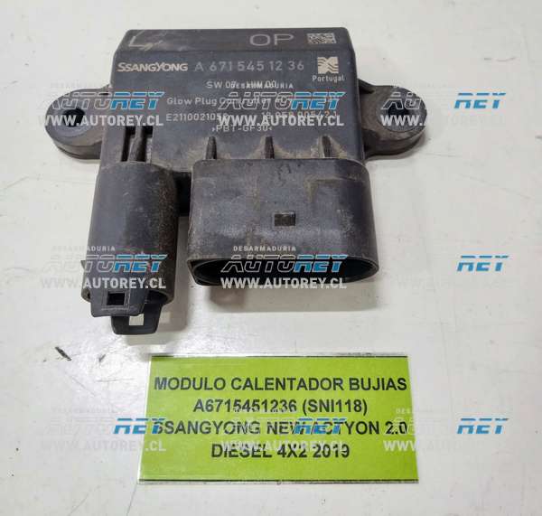 Modulo Calentador Bujias A6715451236 (SNI118) Ssangyong New Actyon 2.0 Diesel 4×2 2019