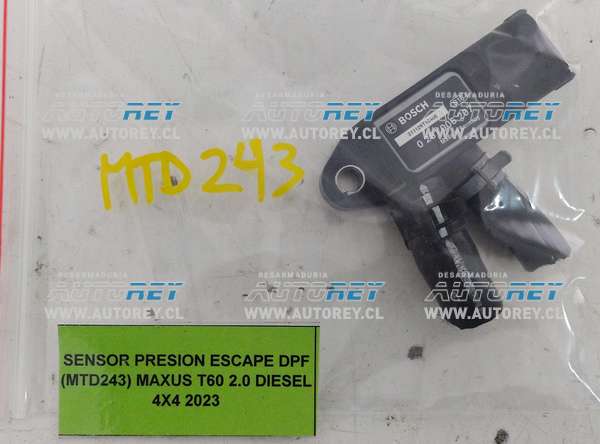Sensor Presión Escape DPF (MTD243) Maxus T60 2.0 Diesel 4×4 2023 $50.000 + IVA